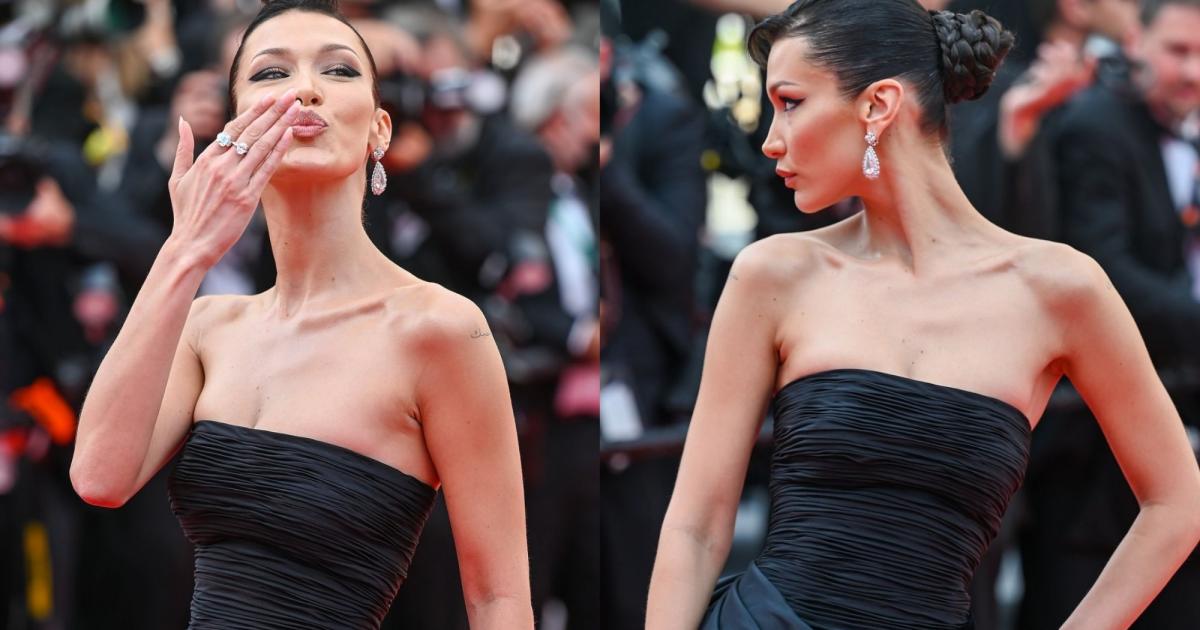 بلا حدید ۲۶ ساله با لباس قرمز درخشید بلا حدید ۲۶ ساله با لباس قرمز درخشید