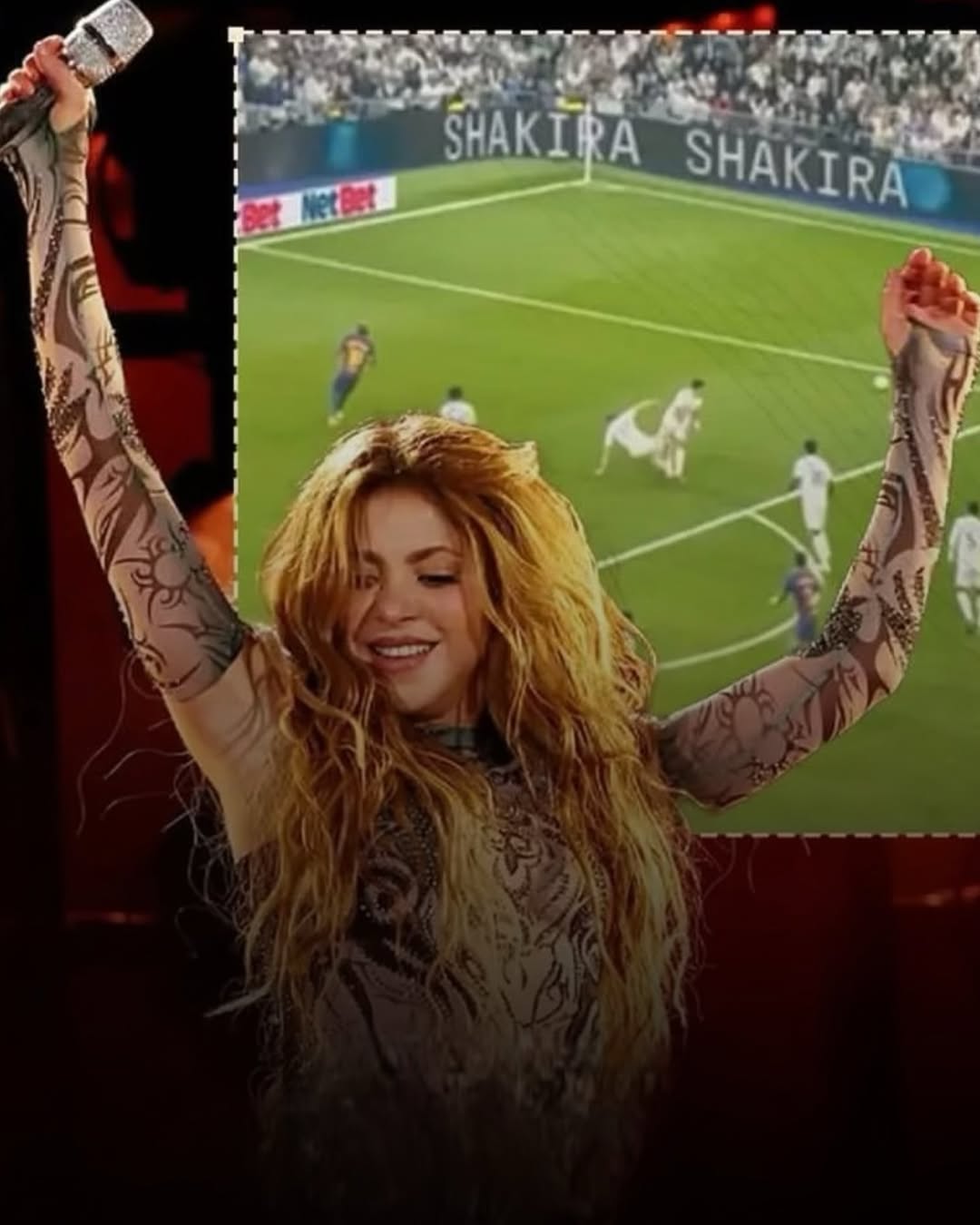 شکیرا در ال کلاسیکو سورپرایز بزرگ هواداران شکیرا در ال کلاسیکو سورپرایز بزرگ هواداران