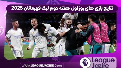 نتایج بازی های روز اول هفته دوم لیگ قهرمانان ۲۰۲۵