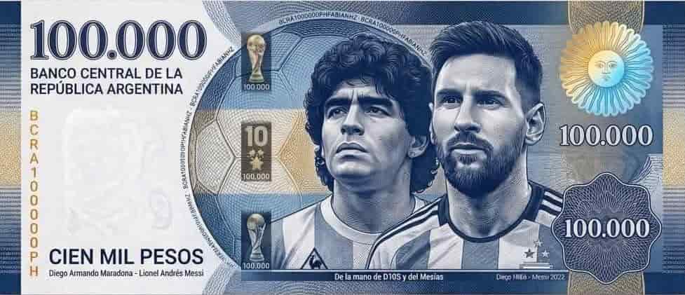 اسکناس مشترک مسی و مارادونا